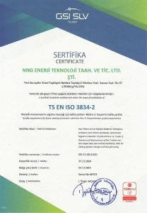 GSI SLV Certificate TS EN ISO 3834-2