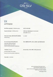 GCI SLV Certificate Cen Iso/TR 15608